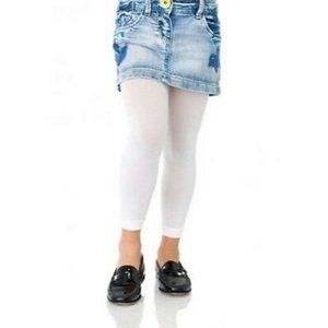Children's Girls White Footless Tights Leggings Small 4-6